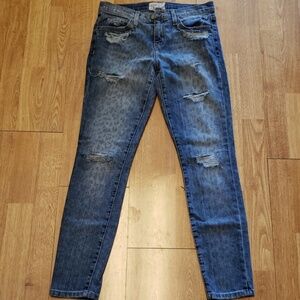 Current/Elliott Stiletto Denim Leopard destroyed